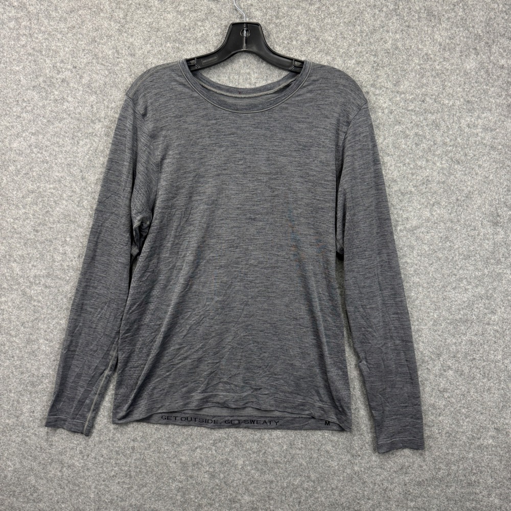 Lululemon Mens Metal Vent Tech Long Sleeve Shirt Heathered Grey Size M